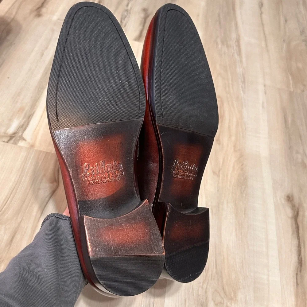Lethato Handcrafted Leather Penny Loafer New without box Size 11.5/12 in‎ Brown